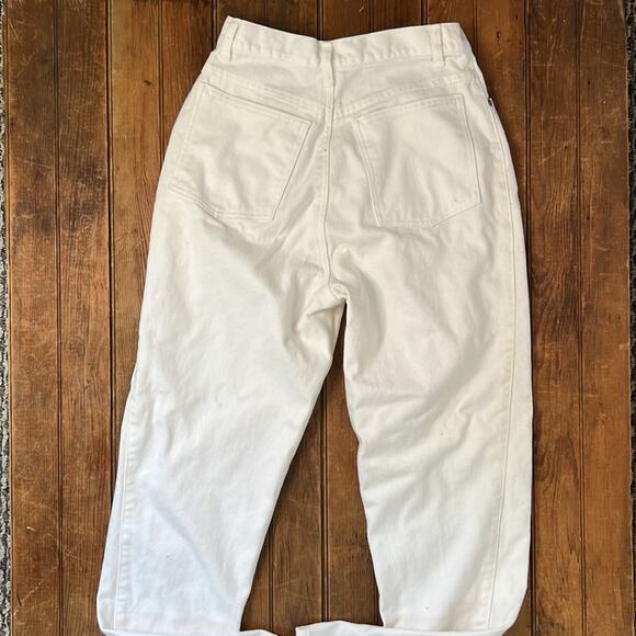 Women’s Vintage 80s white high waisted straight leg mom jeans Skoozi size 9/10 - Picture 8 of 9